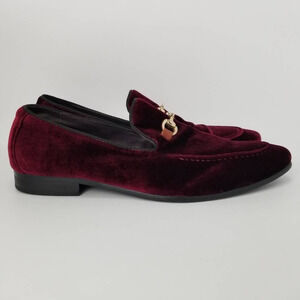 Moretti Black Label Mens Slip On Suede Loafers Shoes Red Size 10